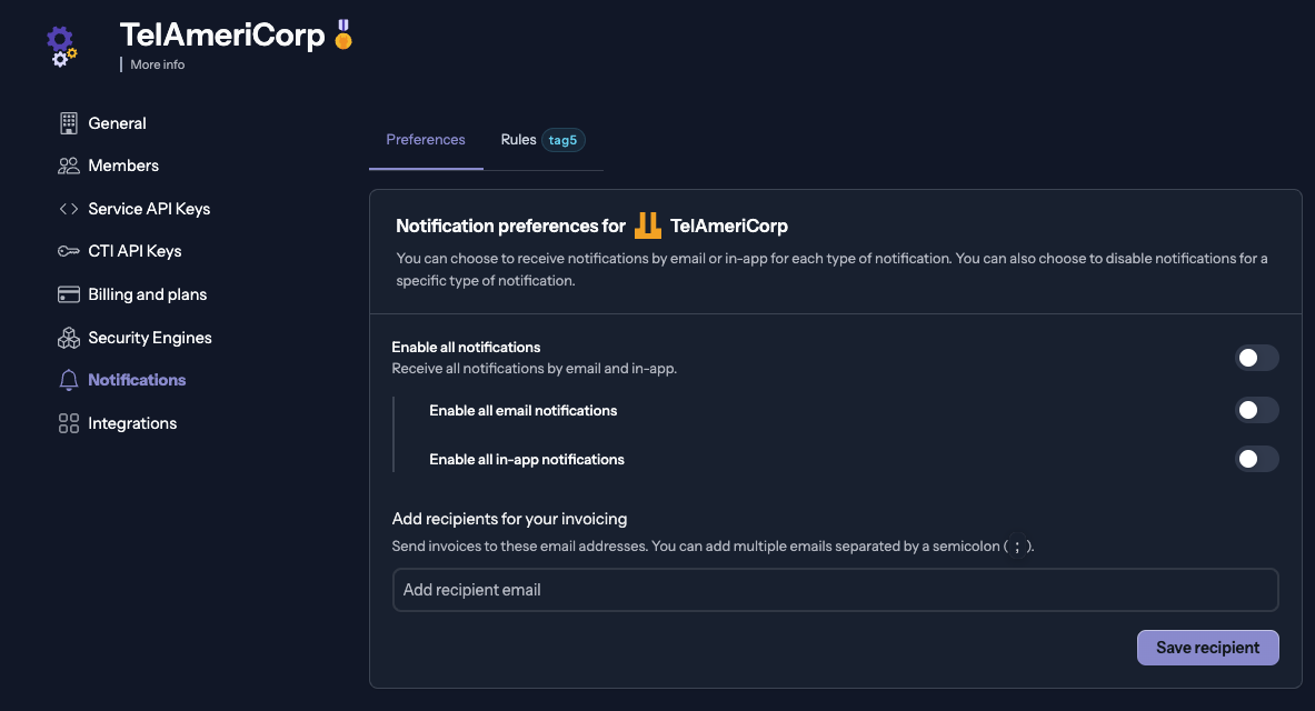 invoicing recipients